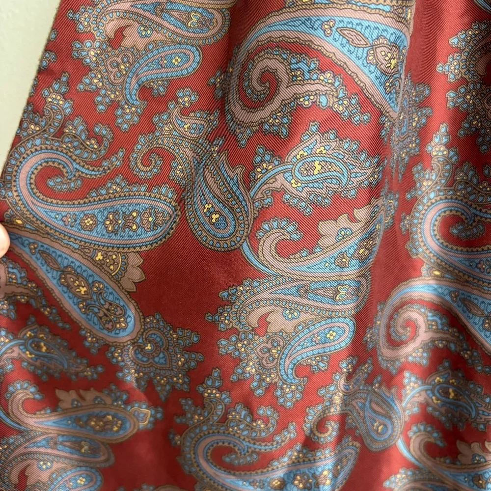 Christian Dior Red Paisley Scarf